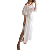 Women Bohemian Dress Women's Summer Loose Bohemian Cotton and Linen Dress