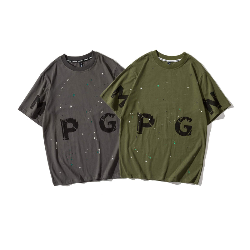 Men T Shirt Summer Casual Tops Men's Clothes Summer Wear Vintage Men's Shorts Casual Loose Letter Printed T-shirt