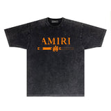 Amiri T Shirt Washed and Worn Retro Short Sleeve T-shirt