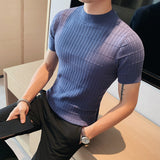 Men Short Sleeve T-Shirt Slim Fit Stretch Casual Top T-shirt