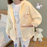 Gothic Lolita Harajuku Style Clothing Autumn Knitted Cute Girl Coat Cardigan Hooded Student