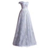 Prom Dresses Bright Silver Gray Bridal Clothes Dinner Annual Meeting Starry Skirt Wedding Dress