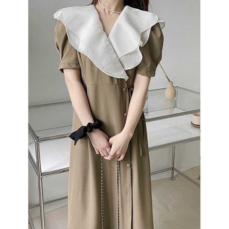 Kim Kardashian Marilyn Monroe Dress Summer French Style V-neck Dress Chiffon Dress