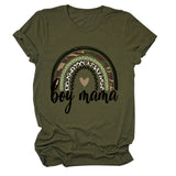 Boy Mama T Shirt Camouflage Leopard Print Rainbow Mother's Day T-shirt