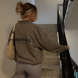 Essentials Polo Shirt Fog Fear of God Loose Long Sleeve Sweatershirt