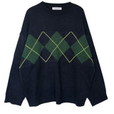Preppy Aesthetic Outfits Rhombus Sweater Sweater
