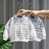 Toddler Boys Sweater Boy's Hoody Spring and Autumn Clothes Baby Fake Two Pieces