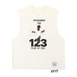 Rrr123 T-Shirt Retro Angel Print Heavy Vest
