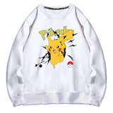 Men and Women Pokemon Pikachu Hoodie Crew Neck Pullover Sweatshirt