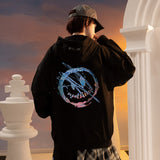 Smiley Face Hoodie Hooded Sweater Men Graffiti Coat Hoodie