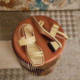 Nude Block Heel Sandals