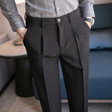 Men Trousers Striped Casual Suit Pants