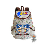 Sonic Backpack Hedgehog Sonic Backpack Cute Pattern Drawstring Backpack