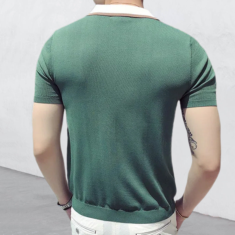Polo Shirts Summer Polo Shirt Men's Short Sleeve Color Matching