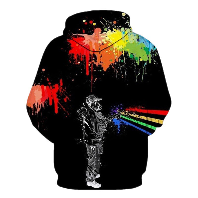 Drippy Hoodies Long Sleeve Patch Pocket Casual Loose 3D Hoodie