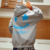 Smiley Face Hoodie Loose Sweater Men's Large Size Coat Autumn