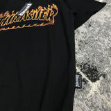 Thrasher T Shirt Flame Print round Neck Couple Style