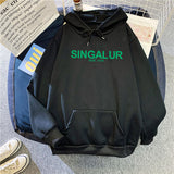 Slogan Graphic Hoodie Cartoon Print Top Coat