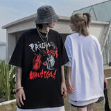 Men's T Shirt Summer Casual Tops Printed Short Sleeve T-shirt Men's High Street Fashion Brand round Neck Half Sleeve Dark Street