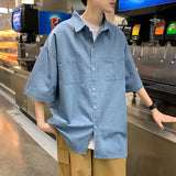Denim Shirts Summer Denim Shirt Men's Loose Casual Mouth Shirt Coat