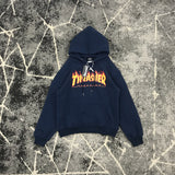 Thrasher T Shirt Loose Printed Elegant Flame Burning Sweater Fleece-Lined Couple Style