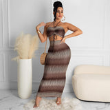 Women Top & Skirt 2 Piece Set Sexy Vest Slim Fit Sheath Skirt Suit
