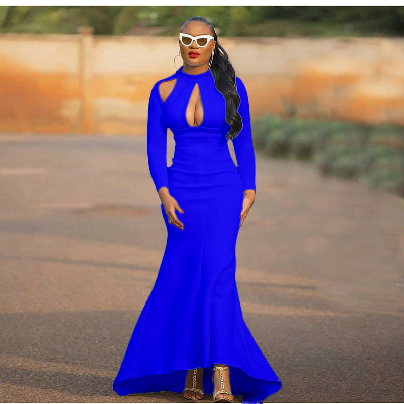Mariah Carey See through Dress plus Size High Waist Sexy Fishtail Dress