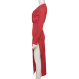 Music Festivals Rave Outfits Dress Sexy V-neck Slim Fit Long Sleeve Narrow Dress for Women