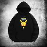 Men and Women Pokemon Pikachu Hoodie Loose Shoulder Long Sleeve Top Clothes