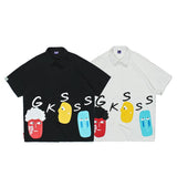 Men T Shirt Summer Casual Tops Men's Clothes Summer Wear Vintage Men's round Neck Shirt Casual Loose Cartoon Couple Shirt