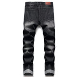 J Shaped Jeans Black Ripped plus Size Denim Pants Men