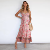 Beth Dutton Bohemian Dress Summer Spring Midi Dresses Summer Bohemian Strap Floral Dress