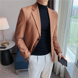 Seersucker Suit Suit Jacket Handsome Double Slit Two Button Suit Jacket