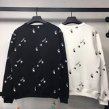 Off White Long Sleeve Round Neck Sweater Letter Crew Neck Pullover Sweatshirt