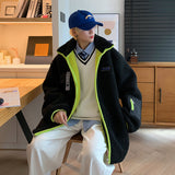 Men's Autumn Winter Coat Winter Men's Stand Collar Color Matching Cotton-Padded Coat
