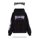 Thrasher Hoodie Fall/Winter Men's Women's Hoodie Brushed Hoody