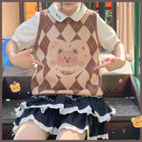 Gothic Lolita Harajuku Style Clothing Autumn New Love Bear Sweater Vest