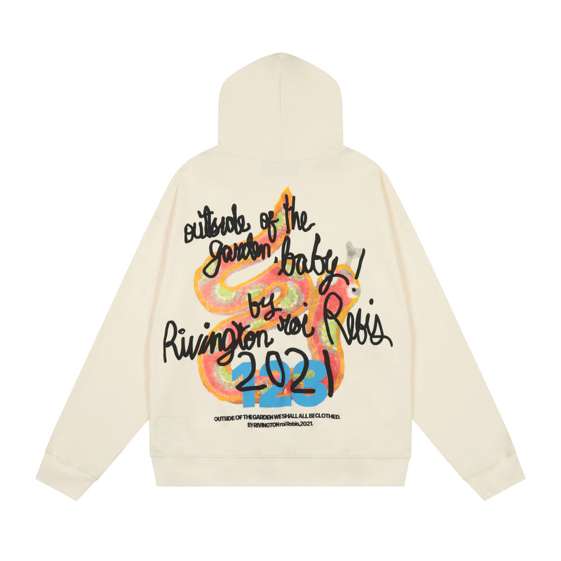 Rrr123 Hoodie Creative Foam Pattern Hooded Sweater for Men and Women