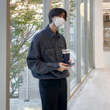 Denim Shirts Autumn Loose Denim Shirt Jacket Men's Long Sleeve