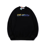Off White Sweatshirts Long Sleeve round Neck Sweater Autumn and Winter Outer Space Astronauts Arrow Pattern Terry Sweater