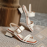 Nude Block Heel Sandals