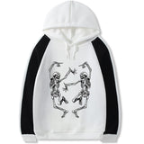 Skeleton Hoodie Dancing Bones Casual plus Size Loose Top Contrast Color Hoodie Women