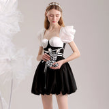 Black and White Dress Short Summer Skirt