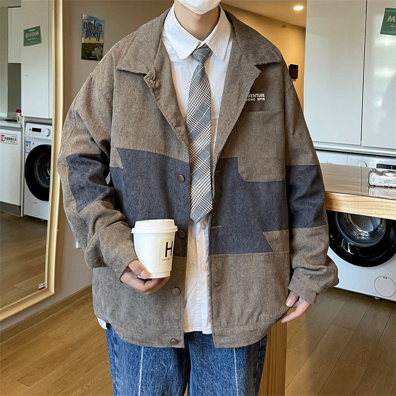 Corduroy Patch Jacket Coat Jacket Men's Spring and Autumn