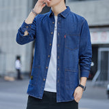 Denim Shirts Young Men's Long-Sleeved Denim Shirt