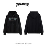 Thrasher Hoodie Autumn and Winter Flame Print Men's Women's Hoodie