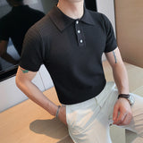 Men Short Sleeve T-Shirt Polo Shirt Lapel T-shirt