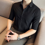 Men Shirts Slim White
