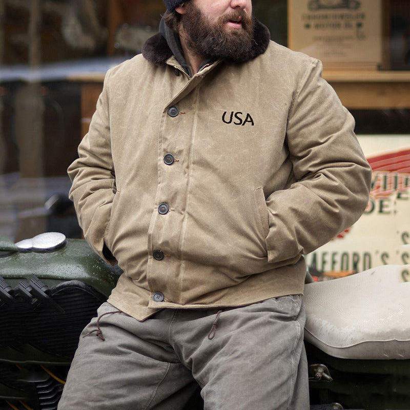 John Dutton Jacket Autumn and Winter Jacket Cotton-Padded Jacket Casual Retro Coat