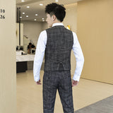 Seersucker Suit Slim-Fitting Suit Three-Piece Plaid Suit